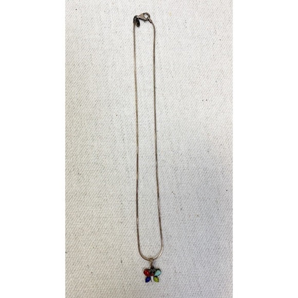 Retired Silpada Sterling Multi Stoned Butterfly Necklace - Picture 6 of 7